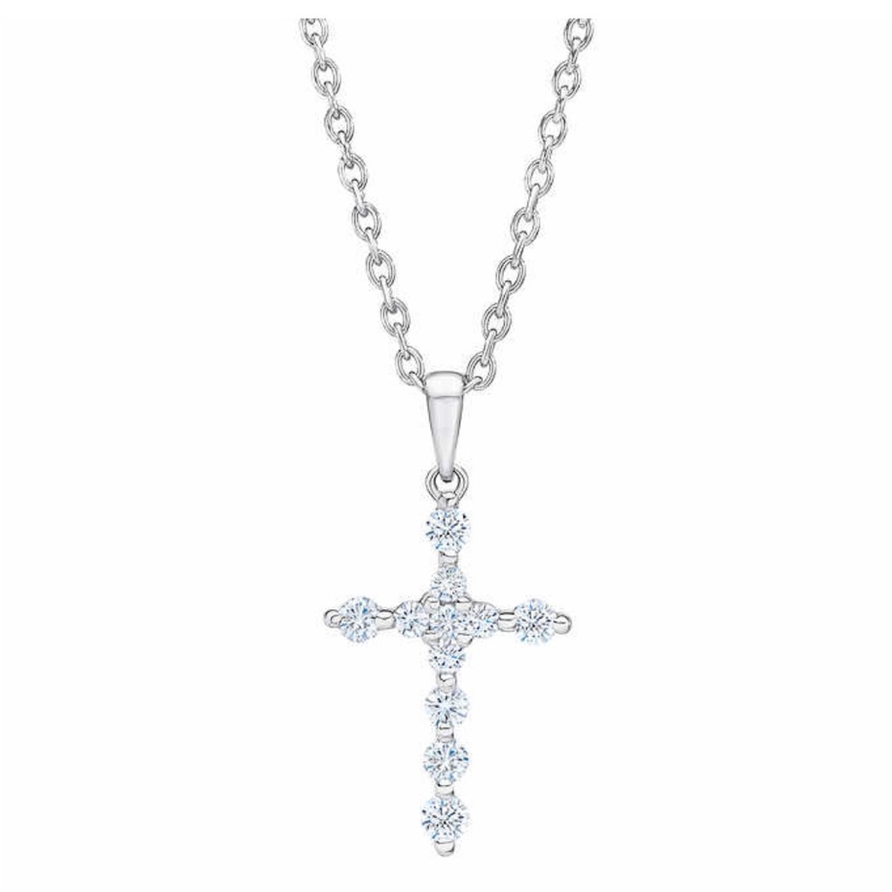 4kt White Gold Cross Pendant